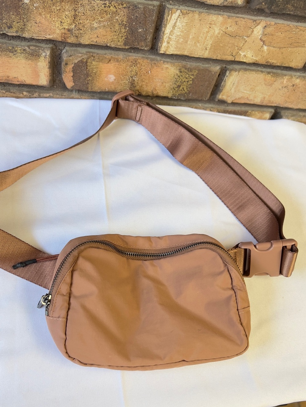 Minimalist Tan Belt Bag with Adjustable Strap